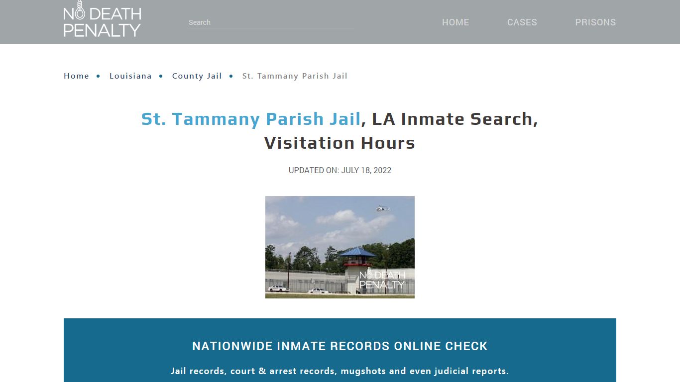 St. Tammany Parish Jail, LA Inmate Search, Visitation Hours